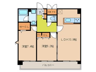 ル・シェ－ル香椎の物件間取画像